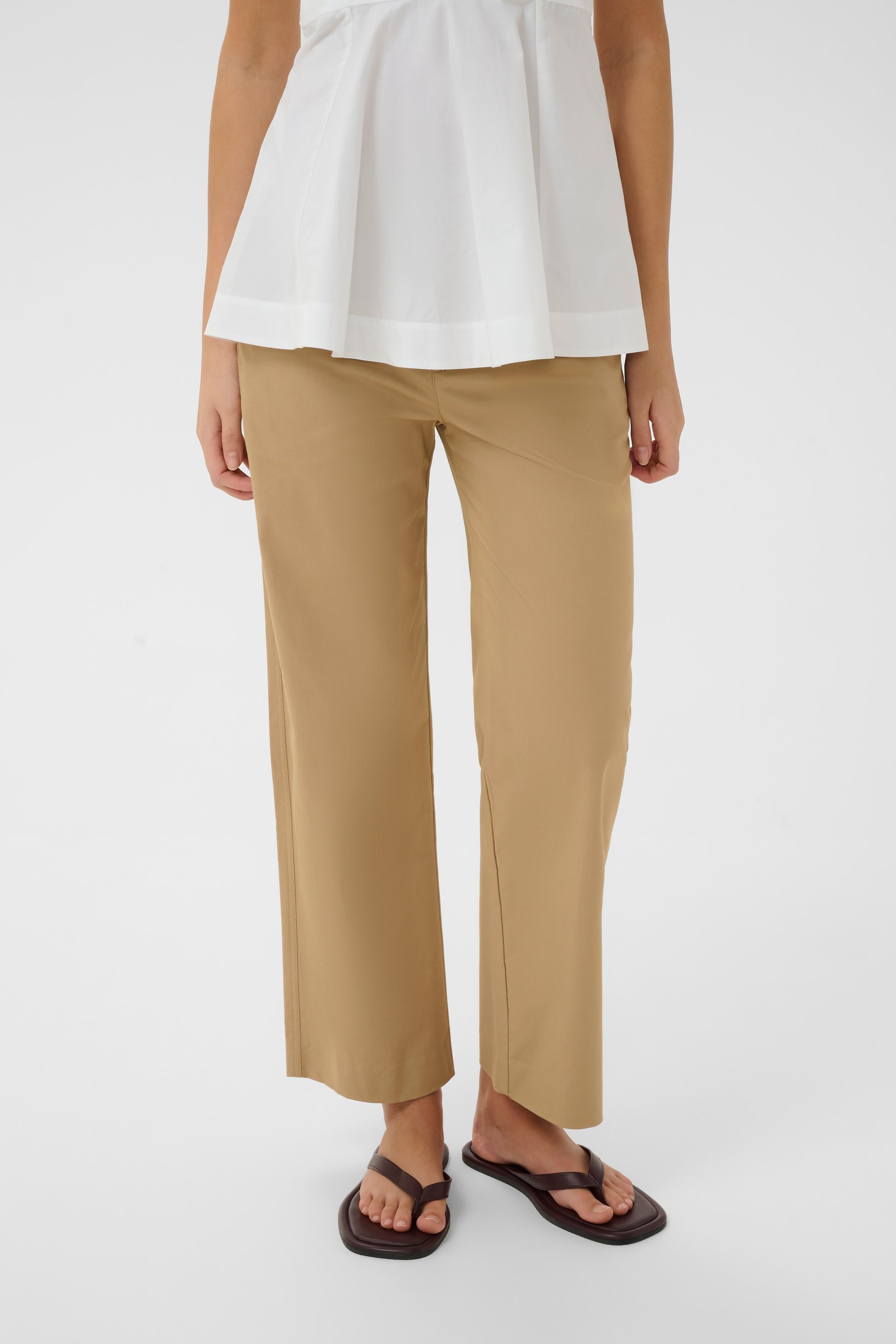 InWear Elvia Beige trousers on a model