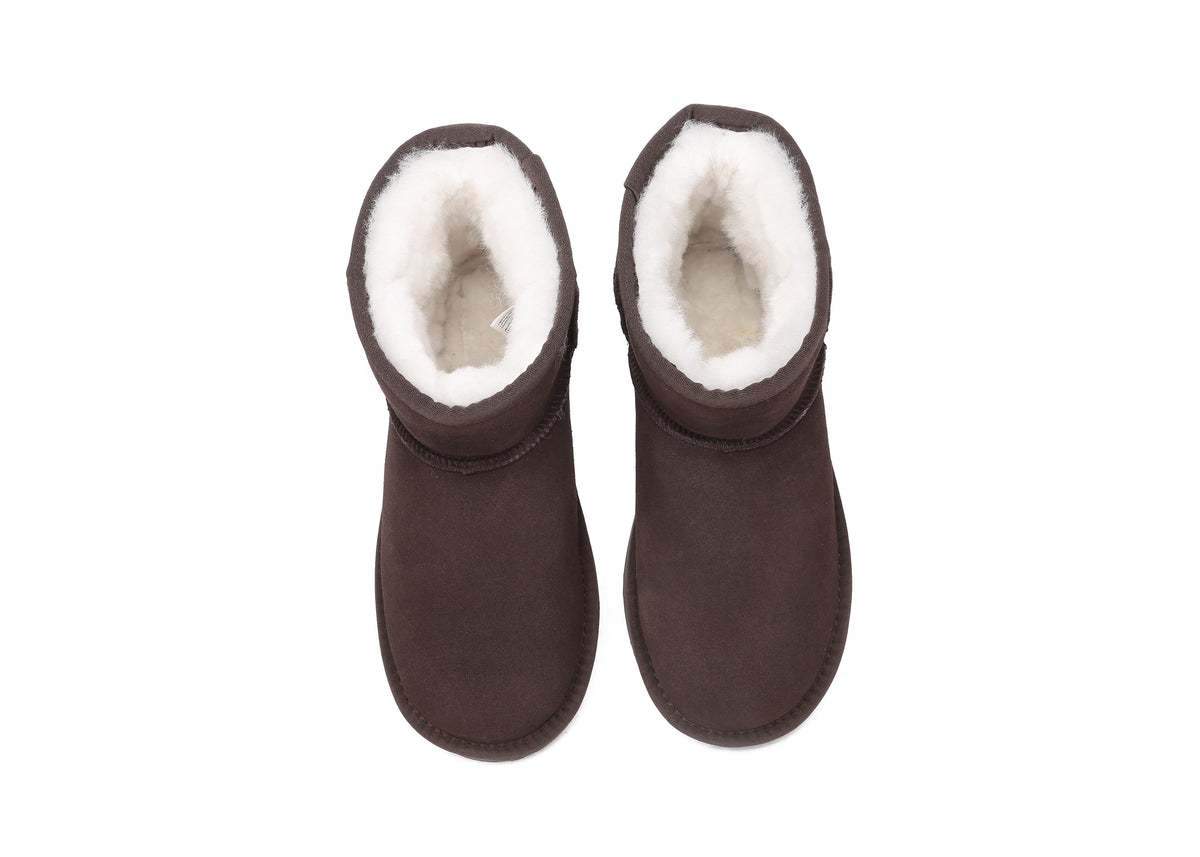 Everau Emu Sheepskin Boots in Dark Chocolate Brown