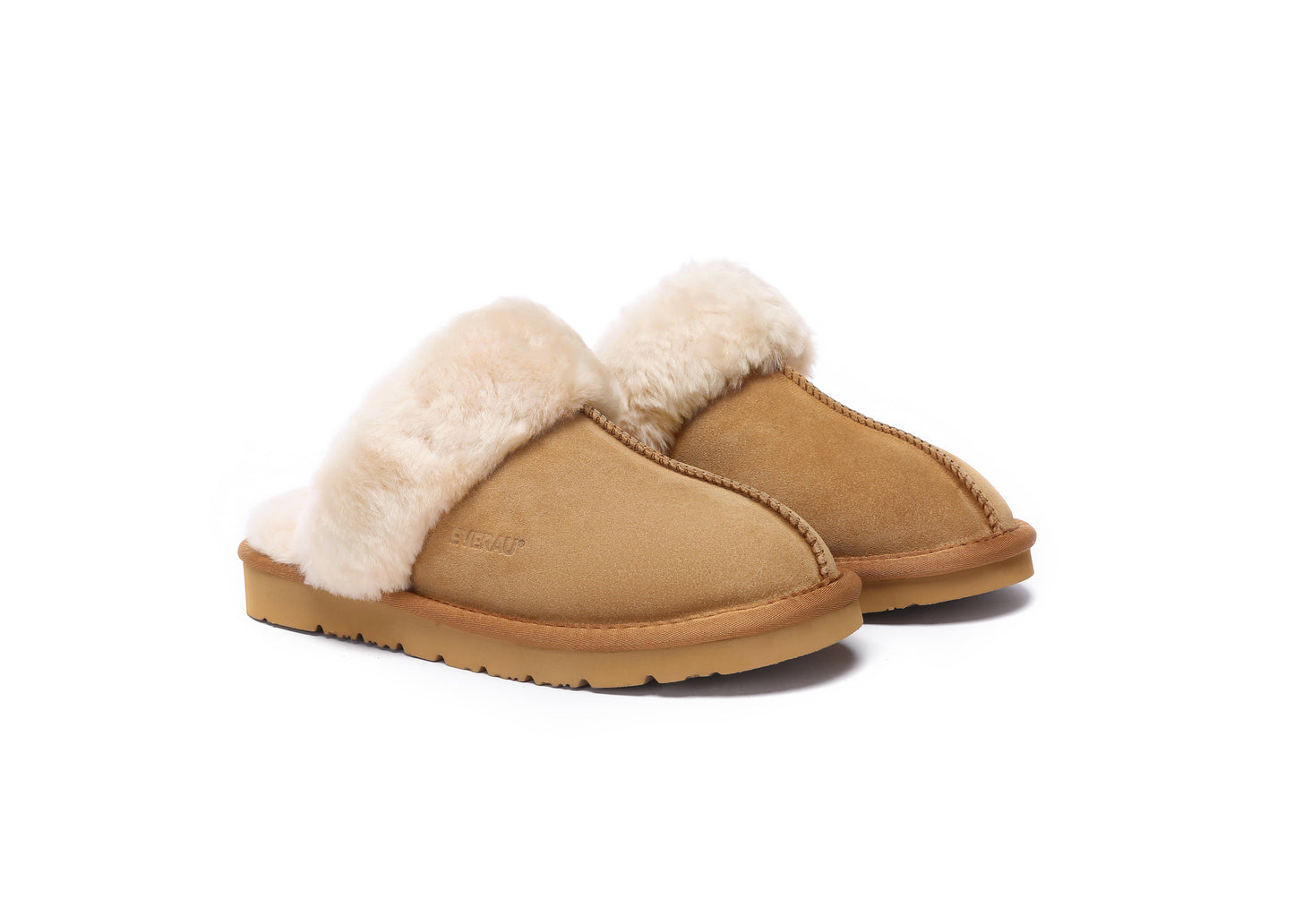 Everau Raven Sheepskin Slippers in Chestnut