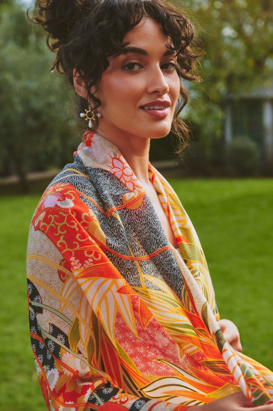 One Hundred Stars Fans Scarlet Scarf fan print modal scarf