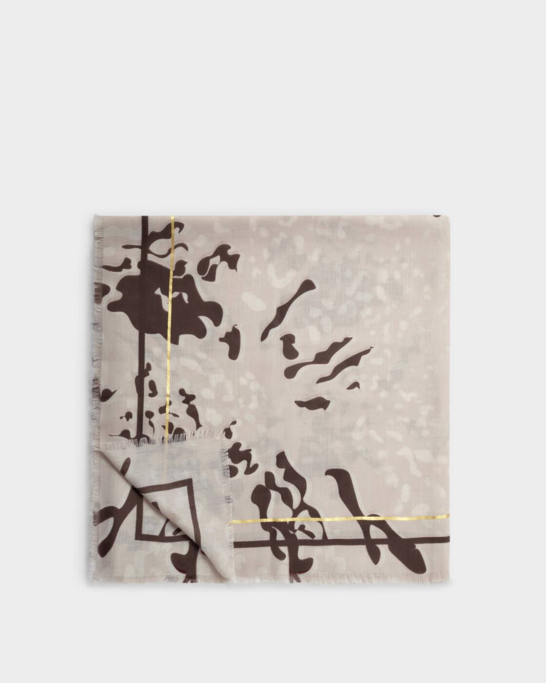 Katie Loxton Animal Print Foil Scarf in Light Taupe.