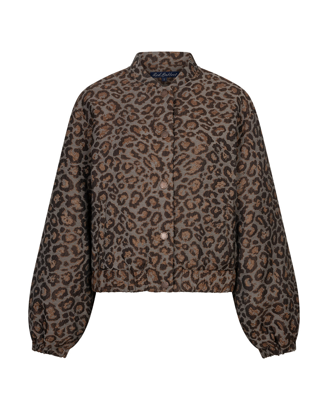 Red Button cropped jacquard animal print jacket in grey and brown