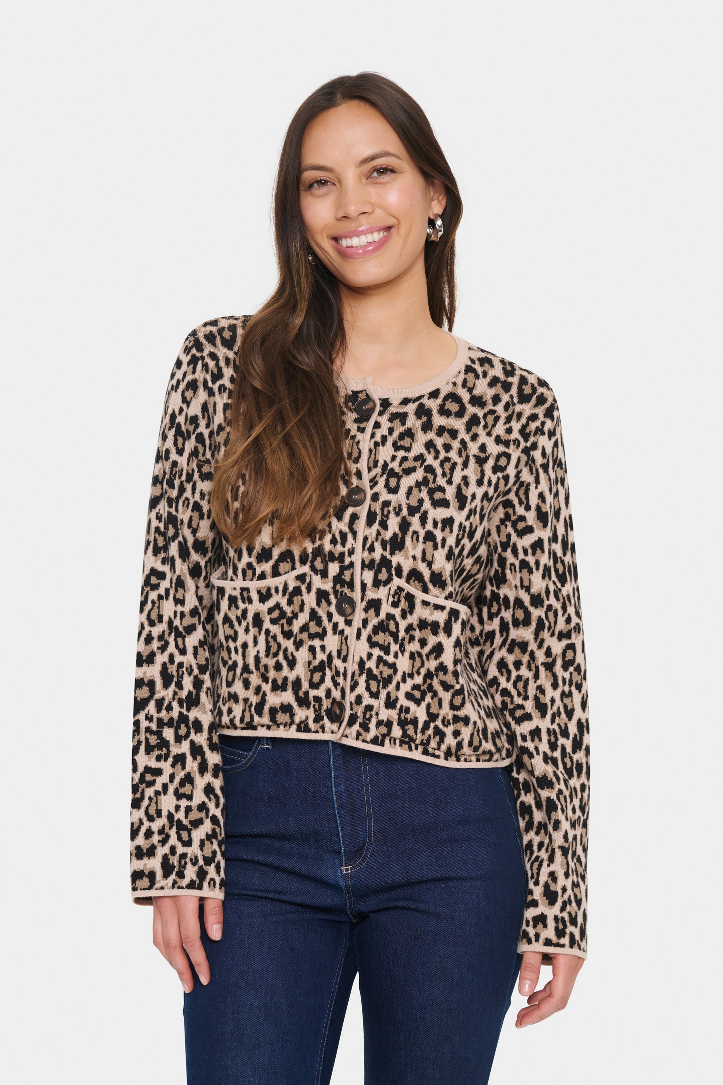 Saint Tropez Lydia Cardigan - Black Leopard