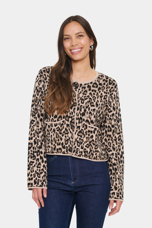 Saint Tropez Lydia Cardigan - Black Leopard
