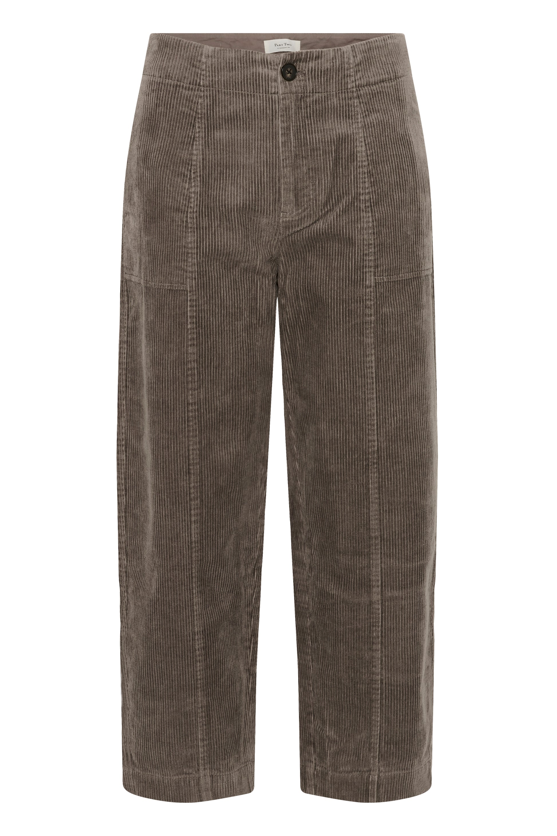 The falcon brown  part two netta cord pants, on a white background