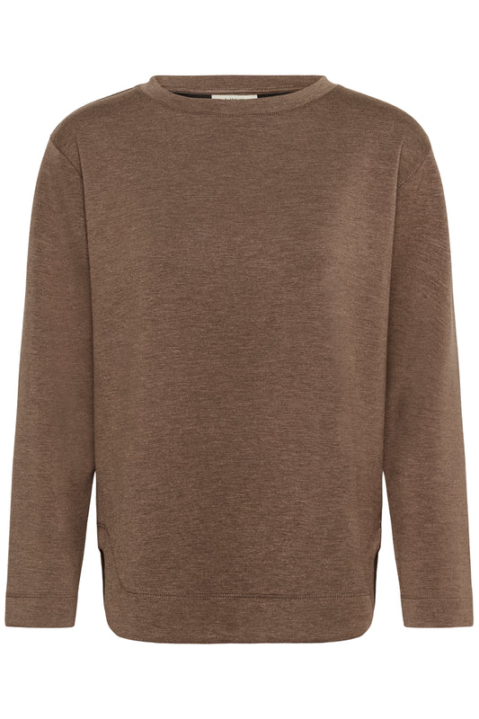InWear Gincent Crewneck in Coffee Quartz with classic crew neckline