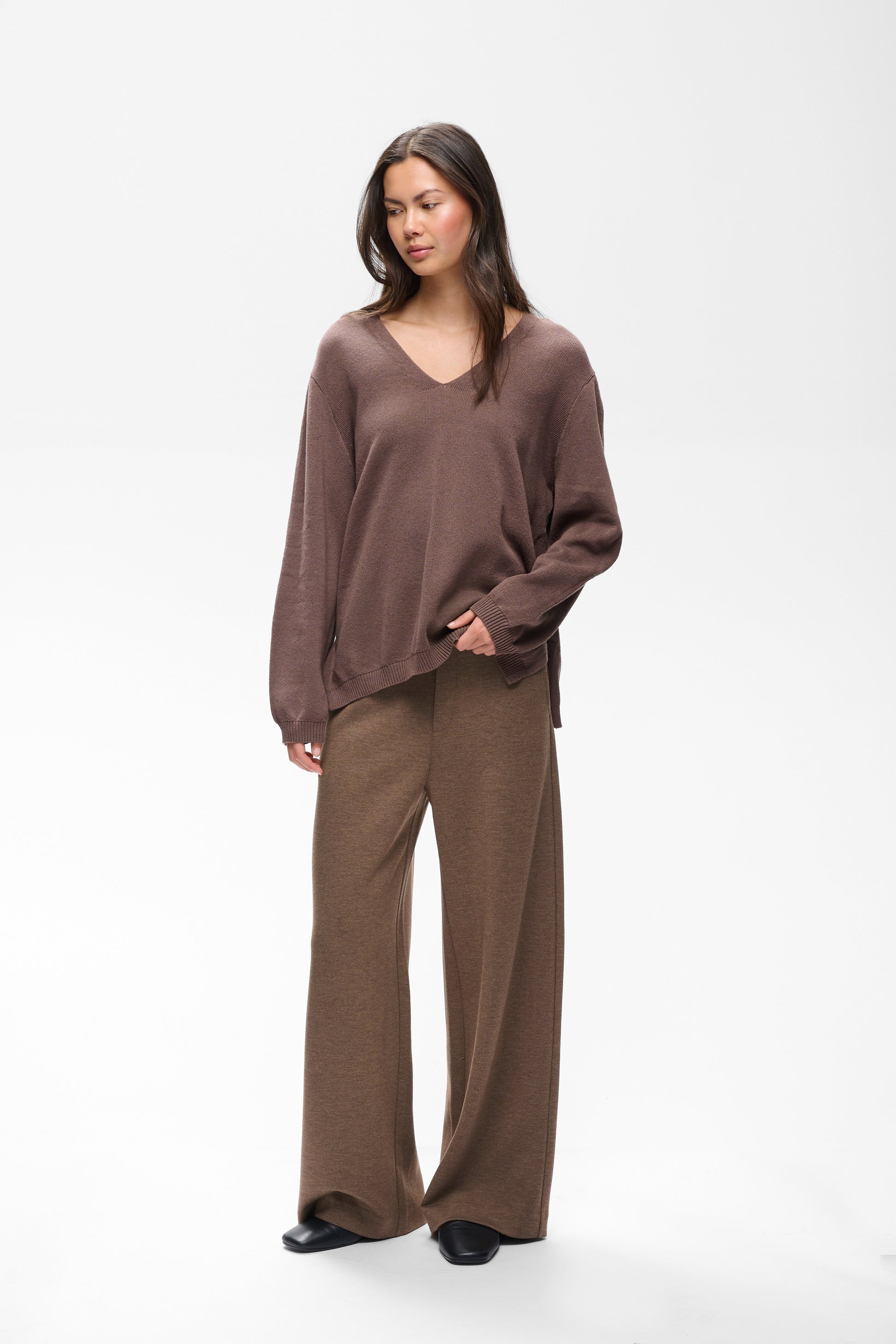 Inwear Gincette pull on Tencel Trousers in Coffee quartz