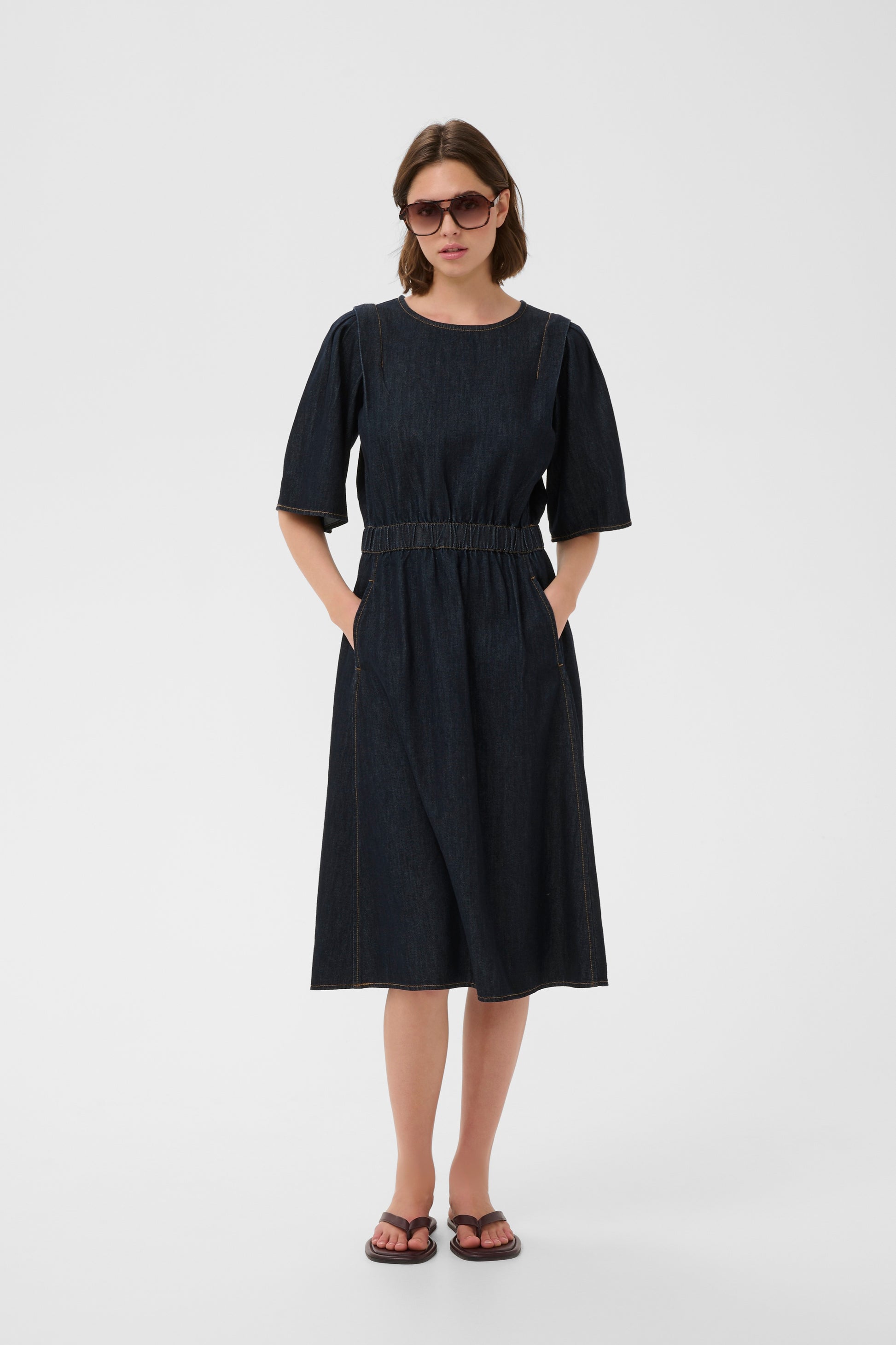 Inwear Glenn Midi Length Dress in Dark Denim 