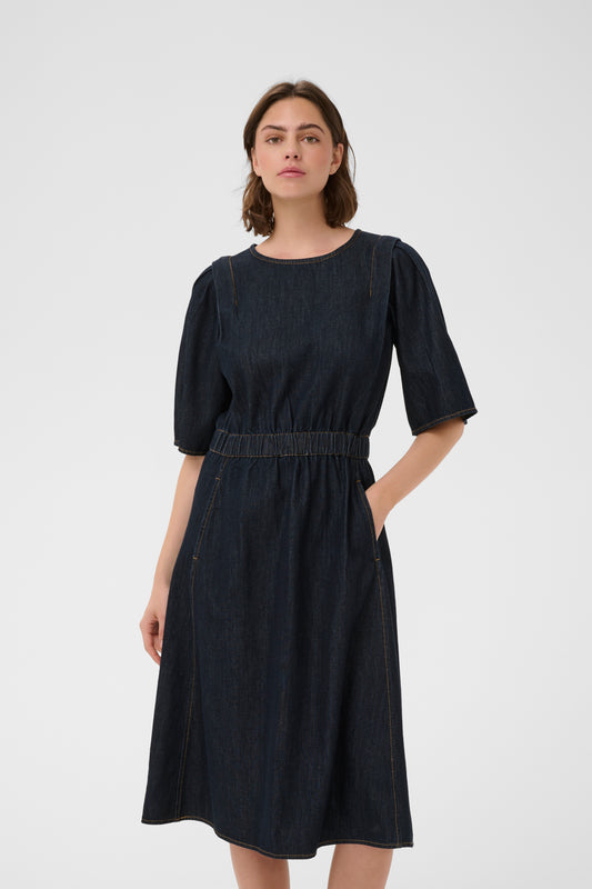 Inwear Glenn Midi Length Dress in Dark Denim 