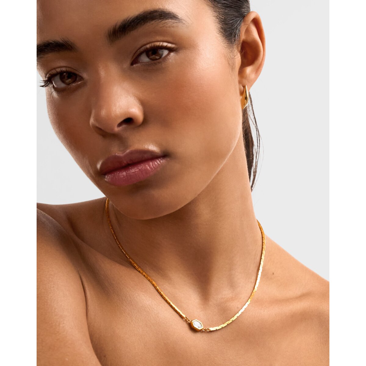 Katie Loxton Harlequin Waterproof Gold Necklace with Crystal Pendant