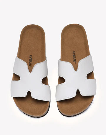 Heidy White Leather Sandals