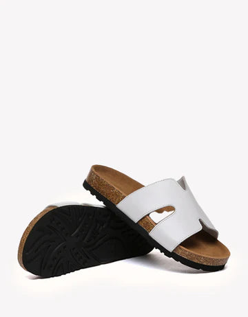 Heidy White Leather Sandals