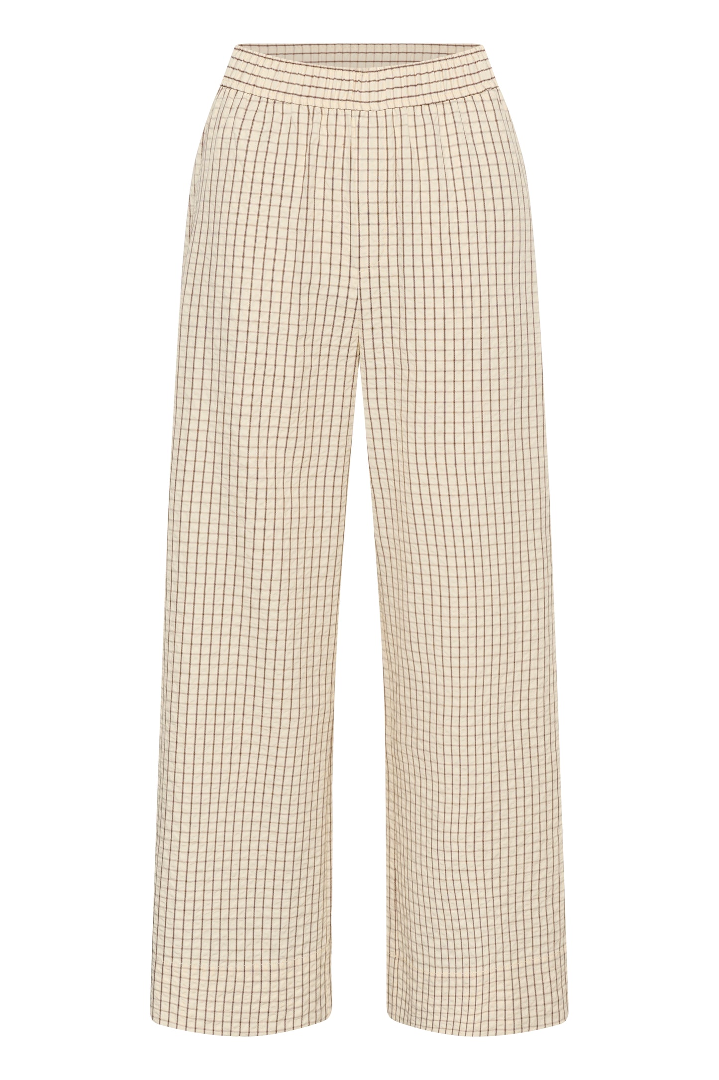 Inwear Hero Trousers in vanilla colour with gentle black check