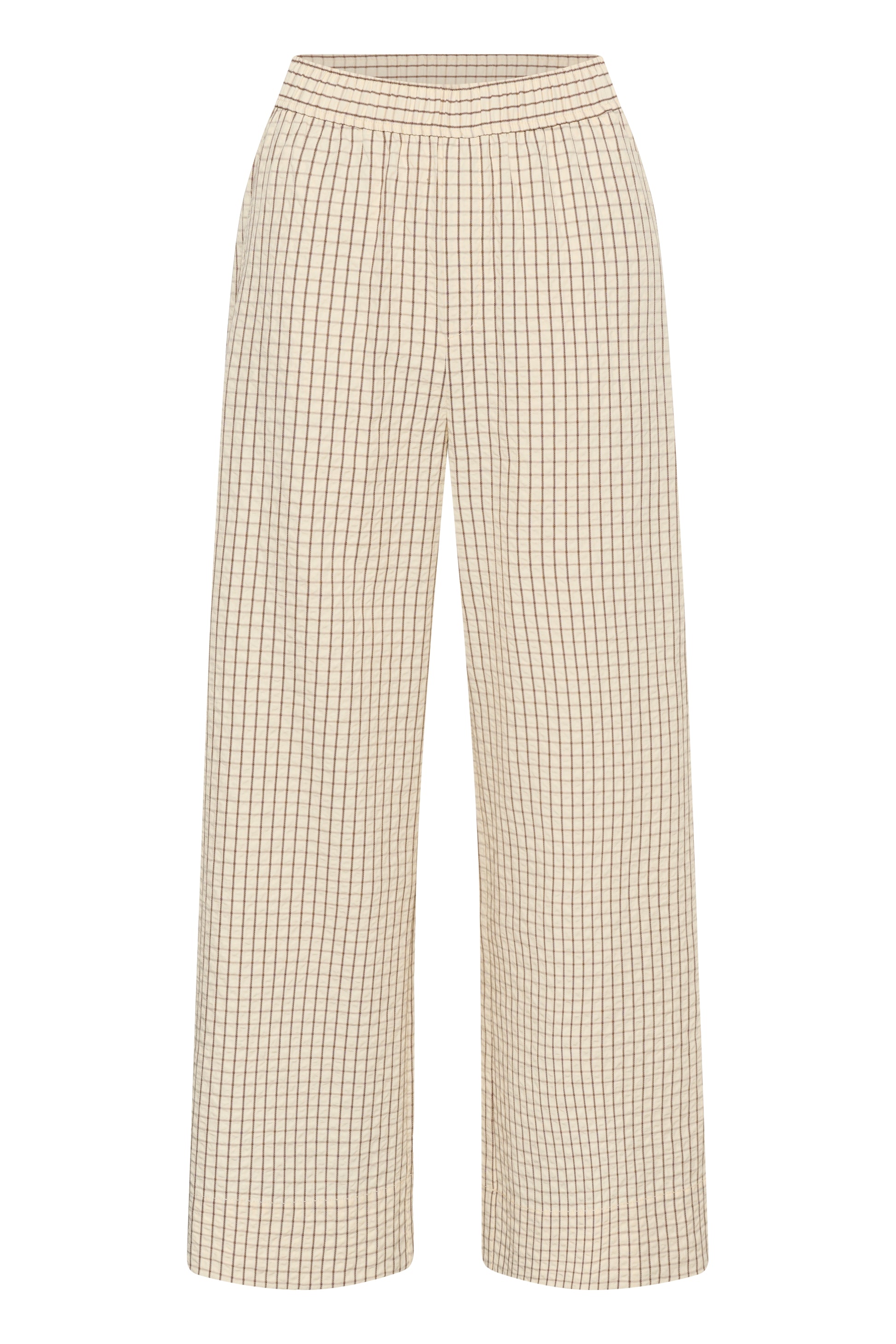 Inwear Hero Trousers in vanilla colour with gentle black check