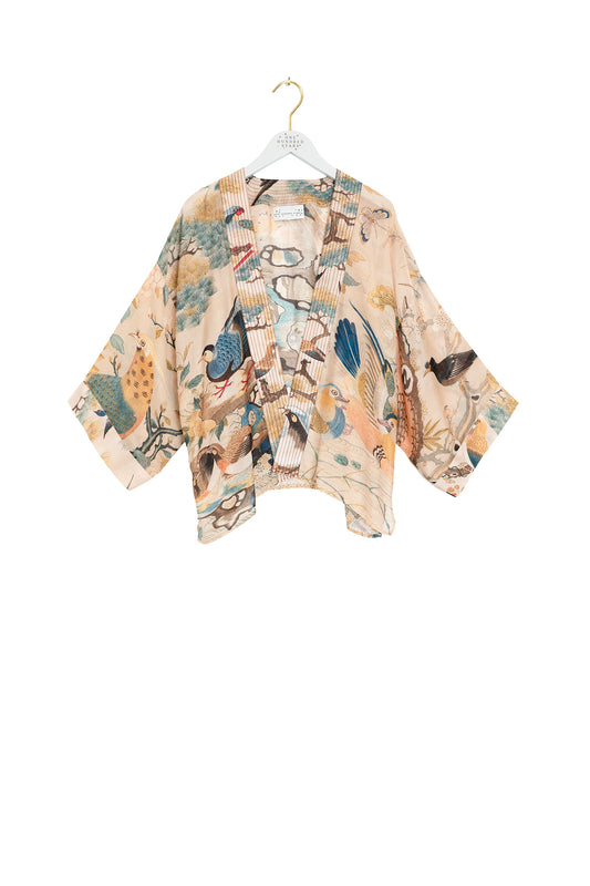 One Hundred Stars Hummingbird Nude printed kimono