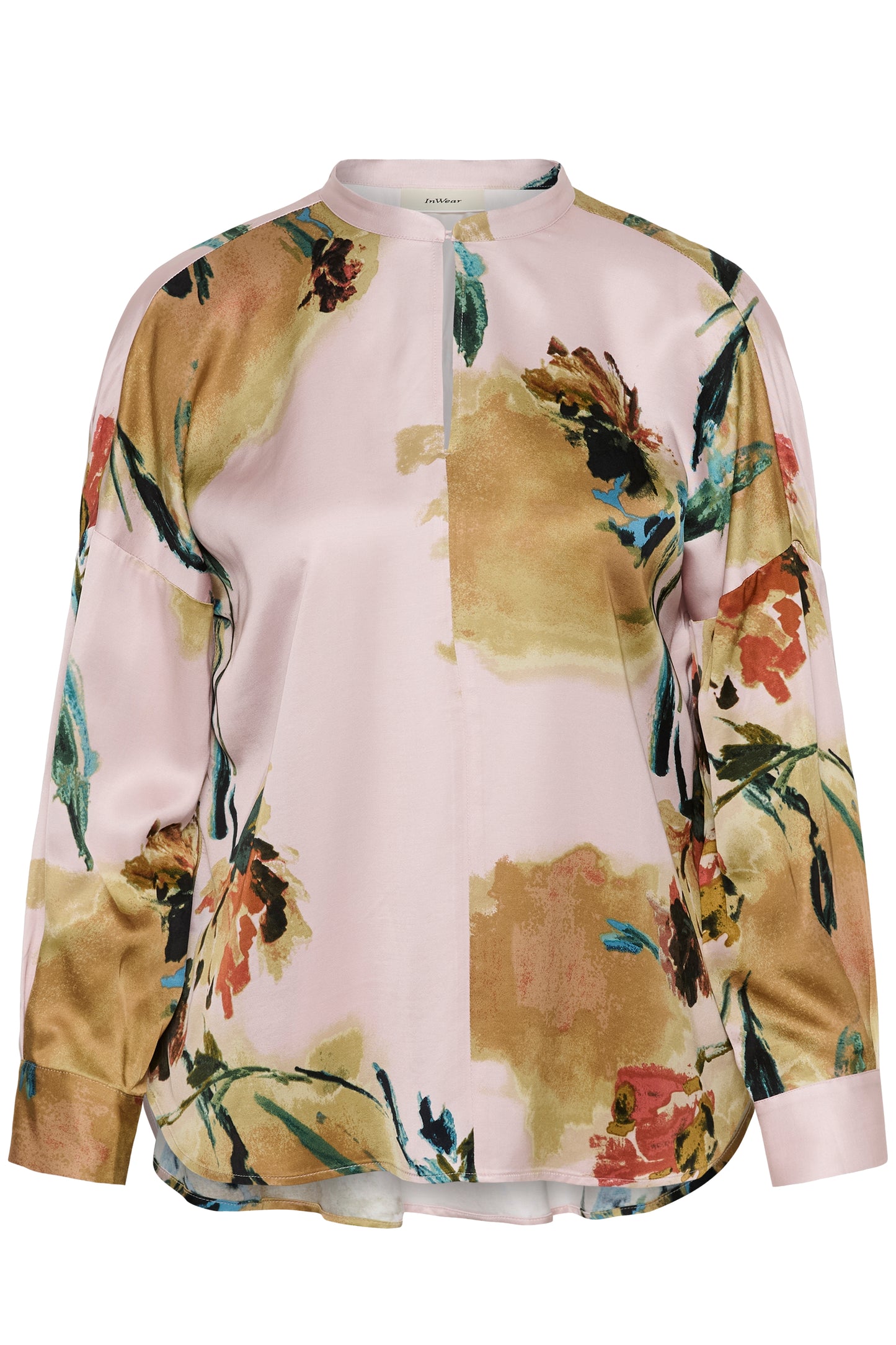 InWear Meadow  Multi Print Pink Blouse with bold flowers and design in beige