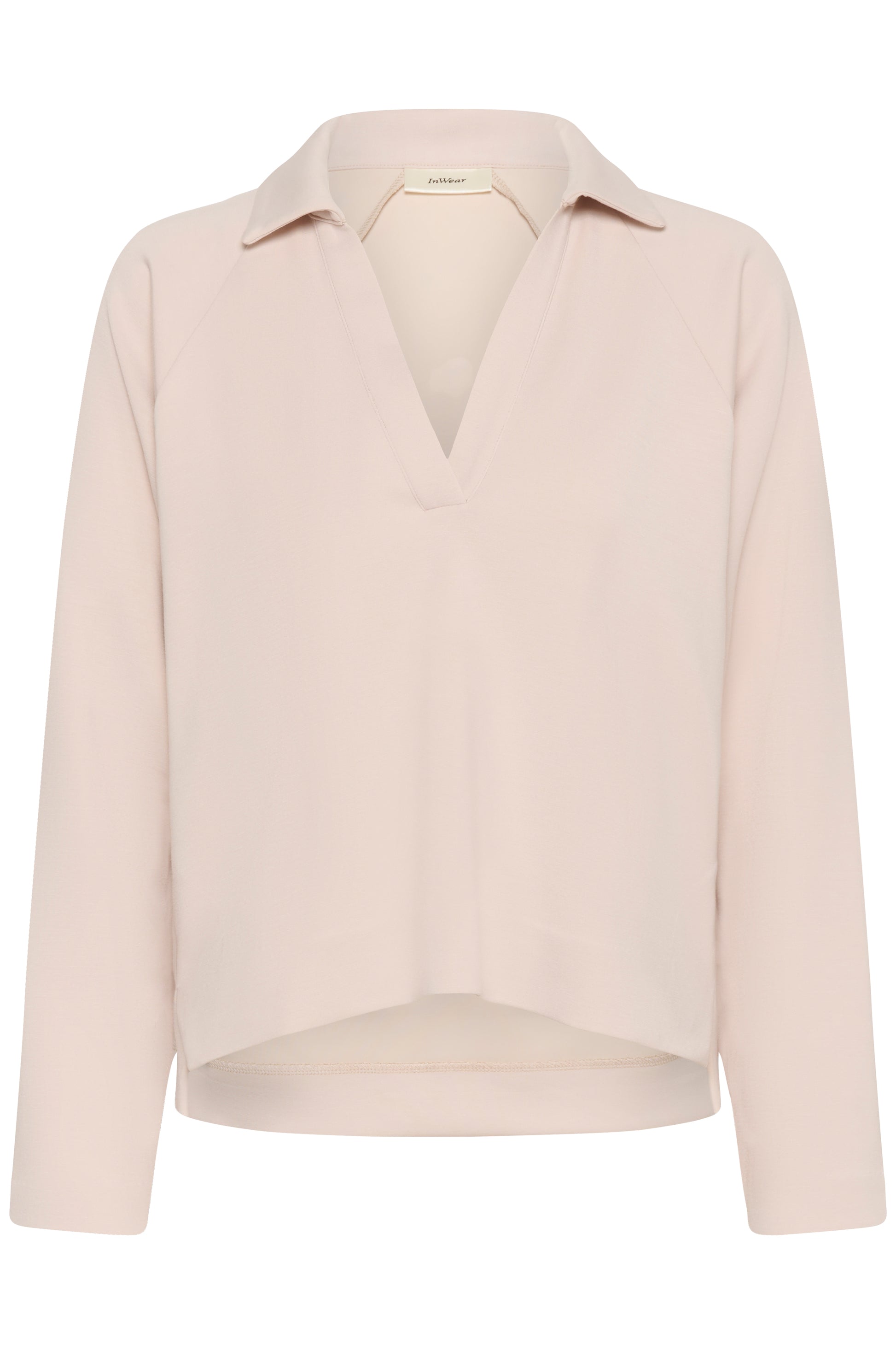 Haze colour InWear Polo Blouse ith long sleeves and v neck