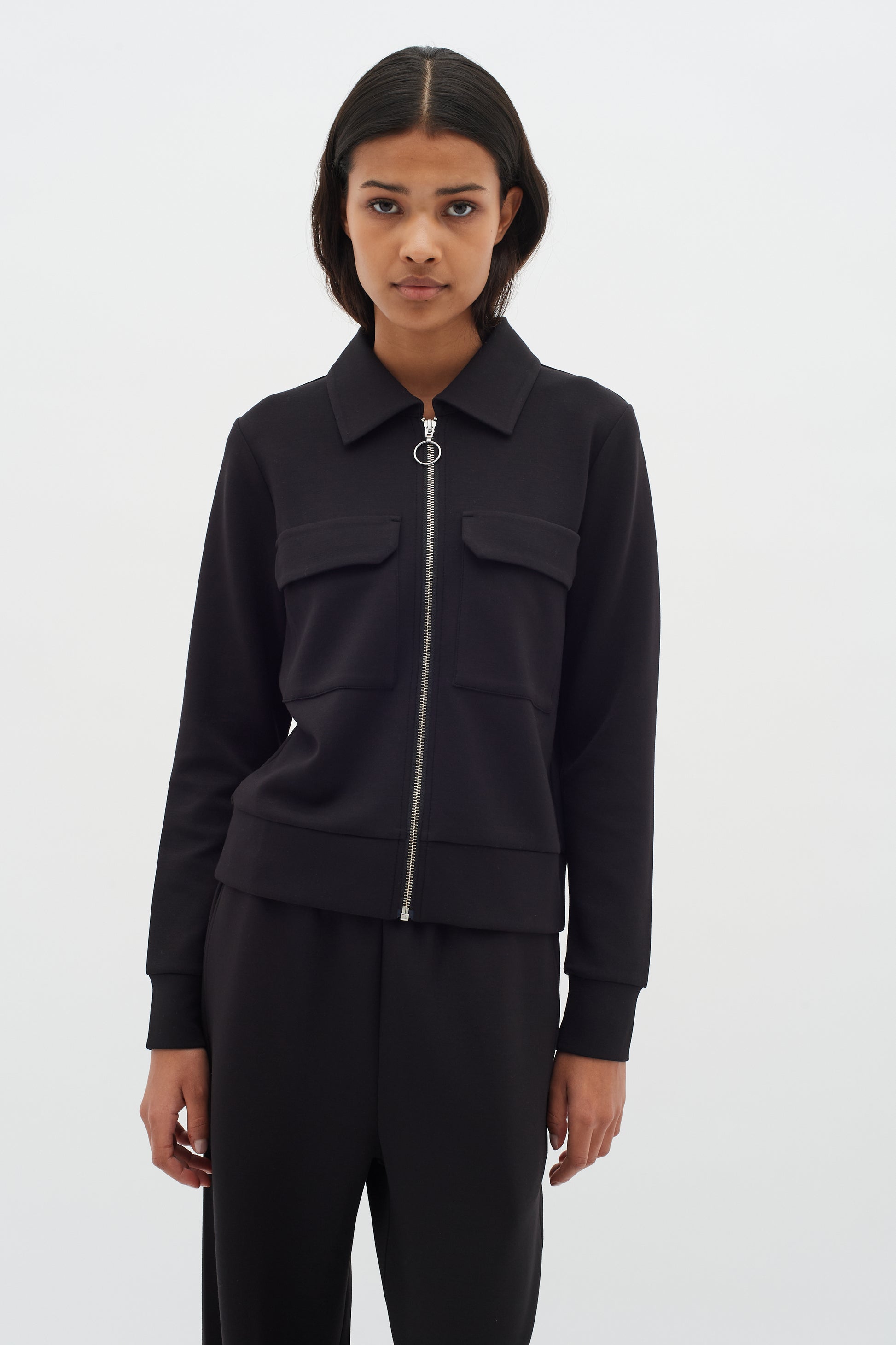 Inwear Becal Cardigan Sweat Jacket in Black