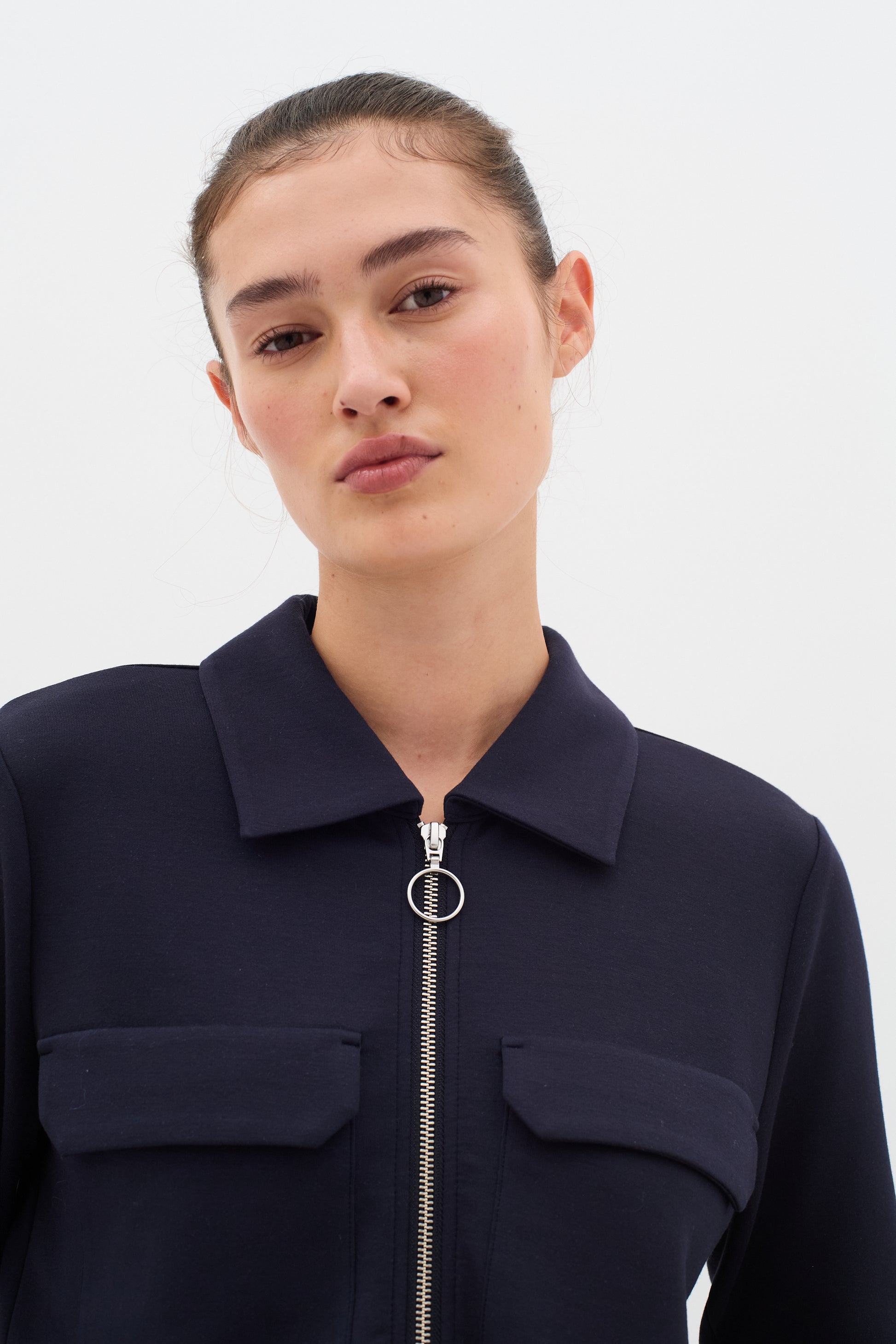 Inwear Becal Cardigan Sweat Jacket in Marine BLue