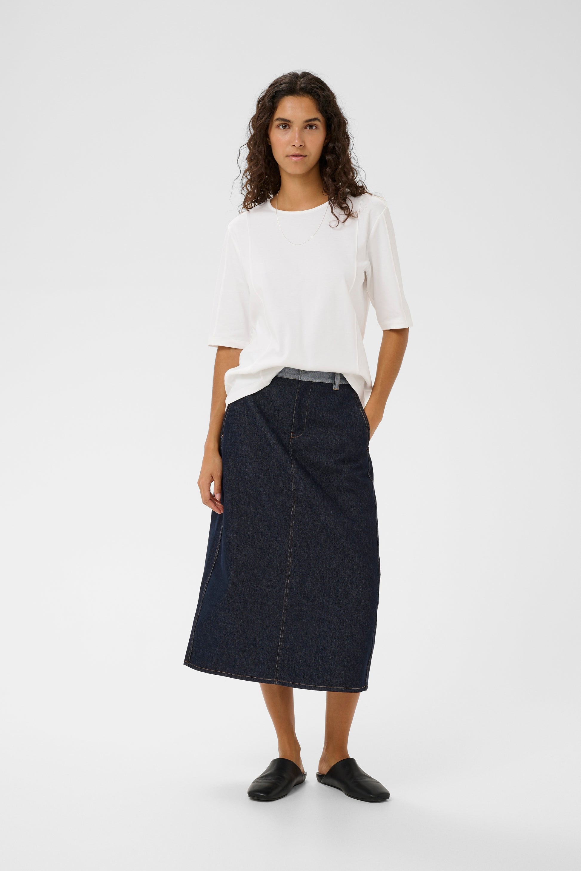 Woman wearing the InWear Sophie White T- Shirt 