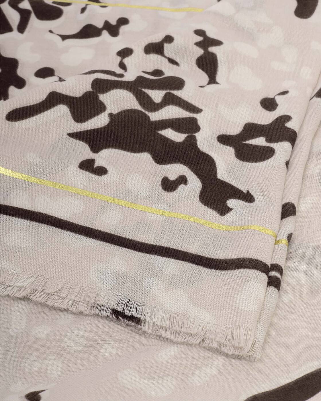 Katie Loxton Animal Print Foil Scarf in Light Taupe.