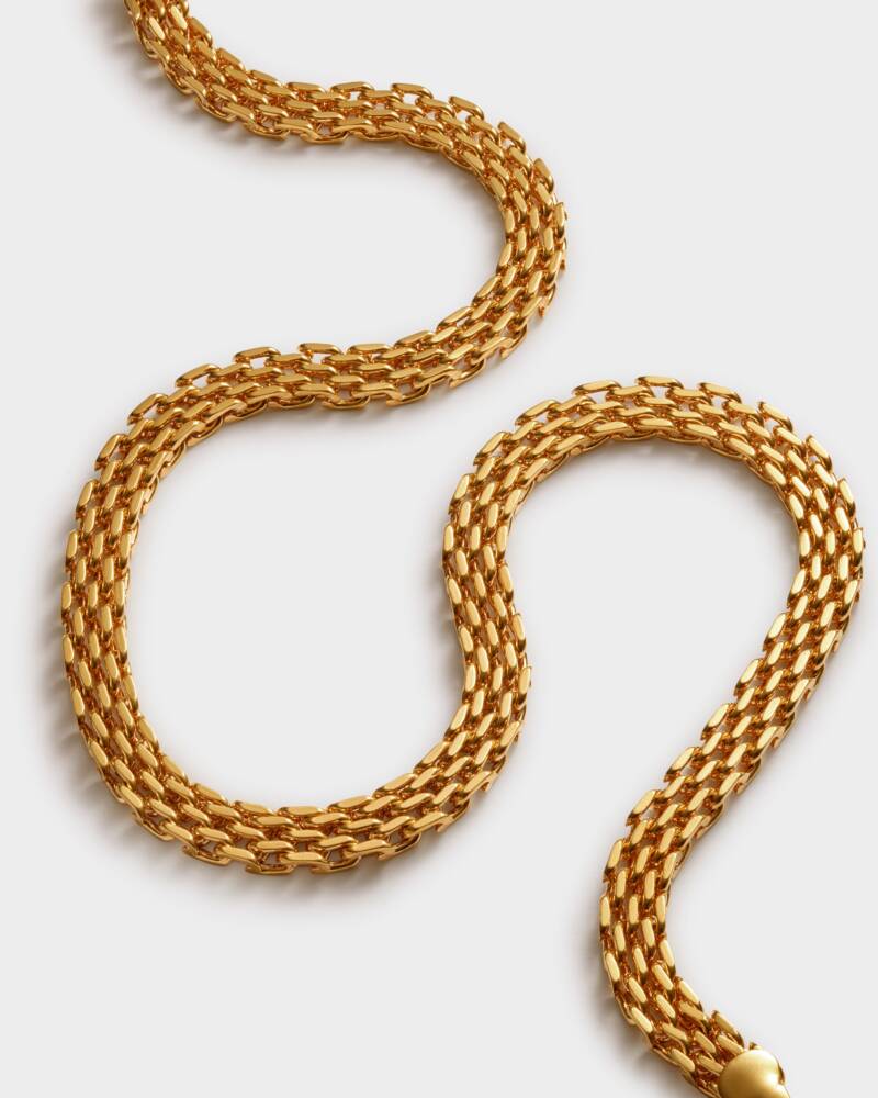 Katie Loxton braid chain necklace in waterproof gold,
