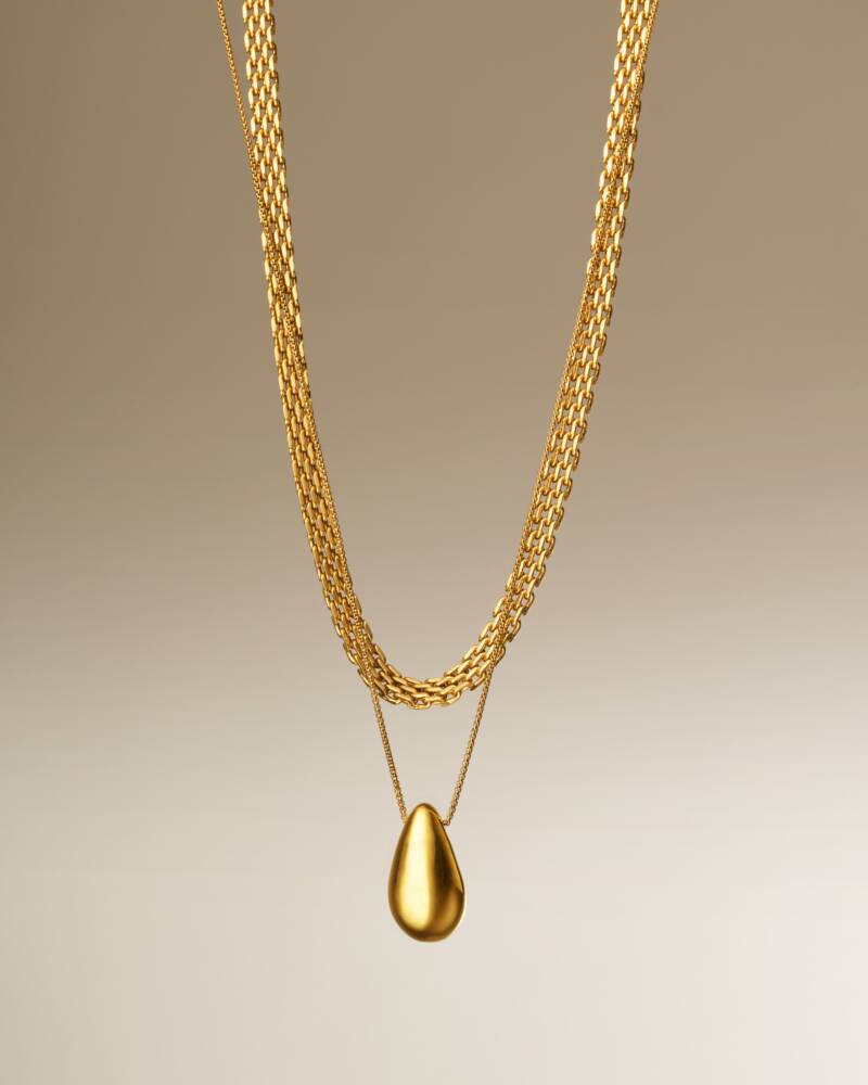 Katie Loxton braid chain necklace in waterproof gold,