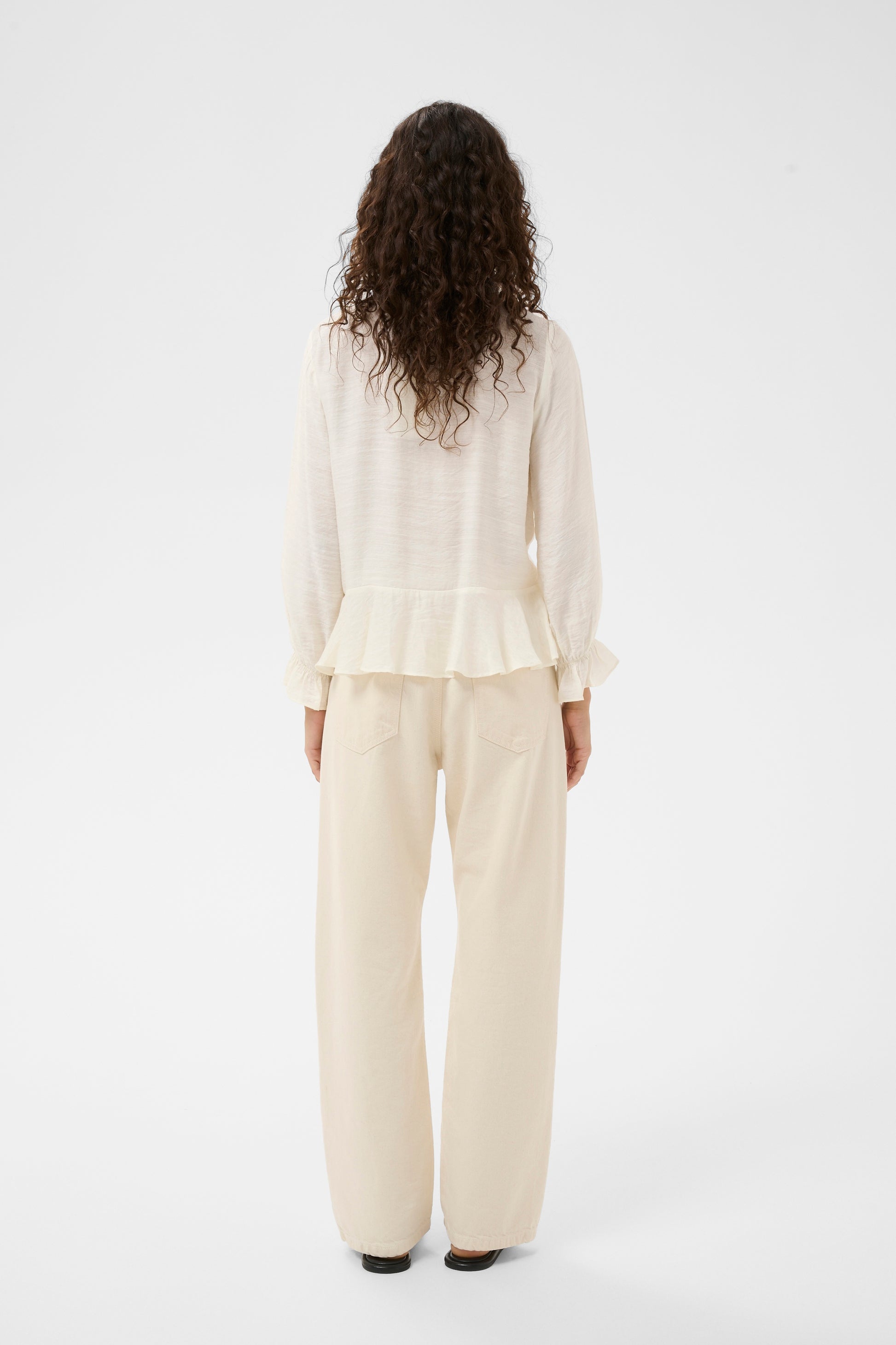 InWear Linnis white blouse with balloon sleeves 