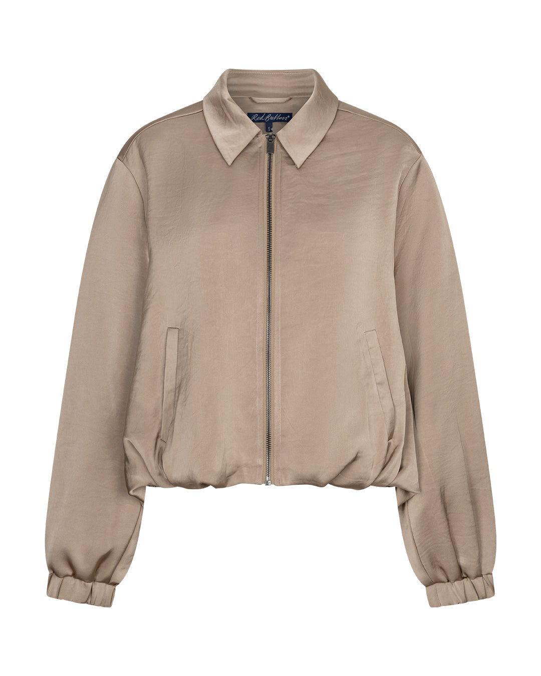 Red Button Avy Satin Jacket in Latte