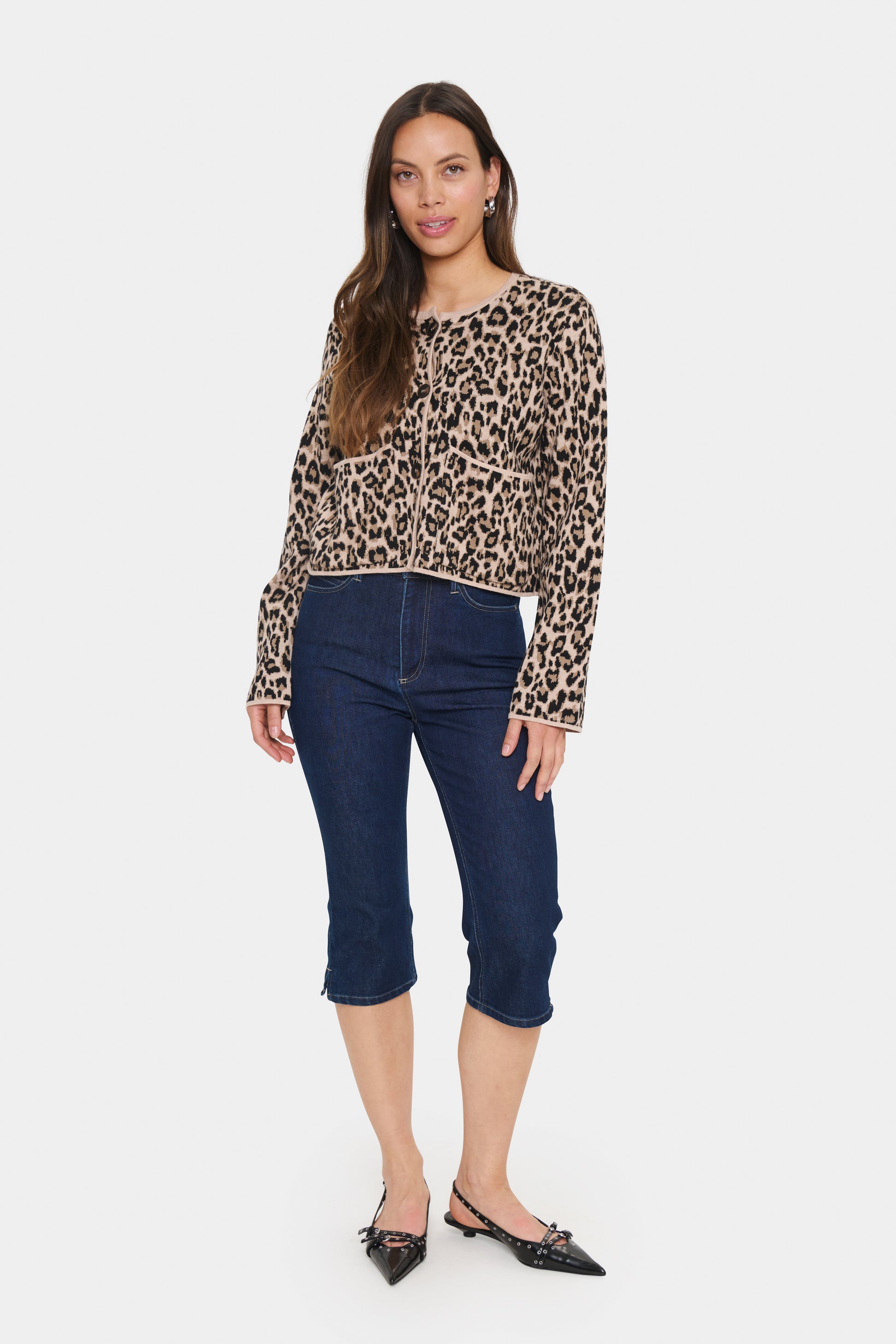 Saint Tropez Lydia Cardigan - Black Leopard