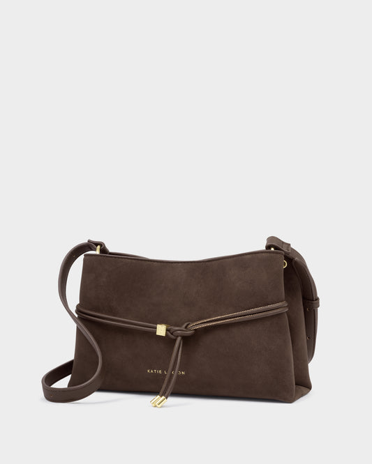 Lori Crossbody bag in a brown suede colour