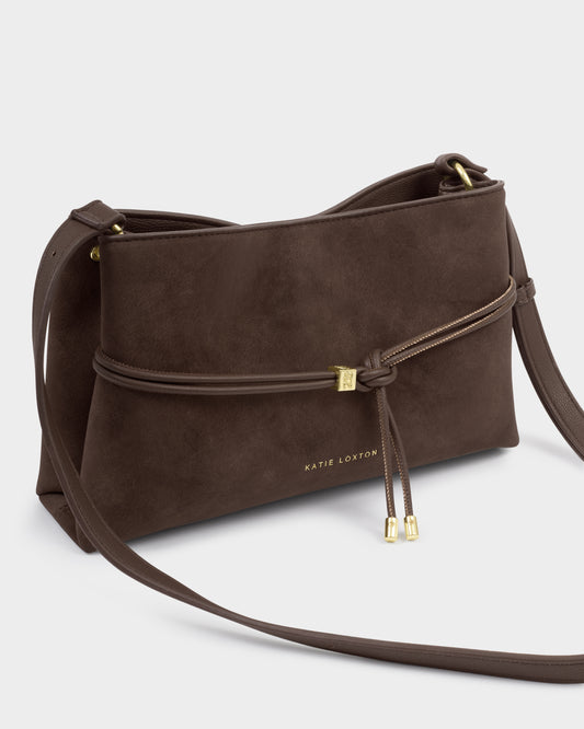 Lori Crossbody bag in a brown suede colour