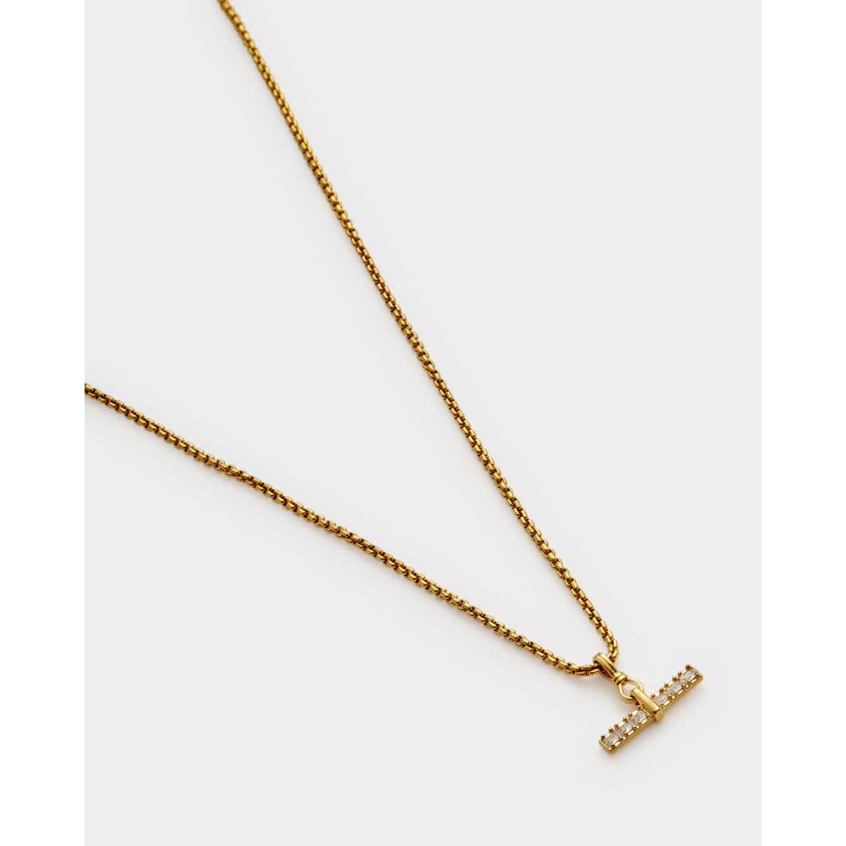 Katie Loxton Lustre Waterproof Gold T-Bar Necklace