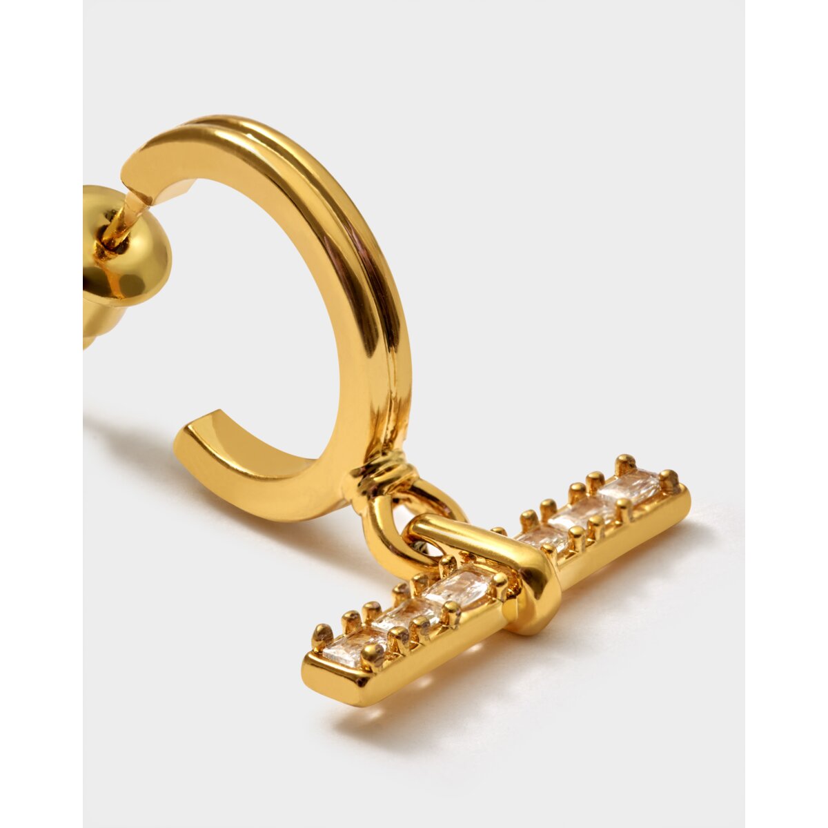 Katie Loxton Lustre Waterproof Gold T-Bar Hoop Earrings