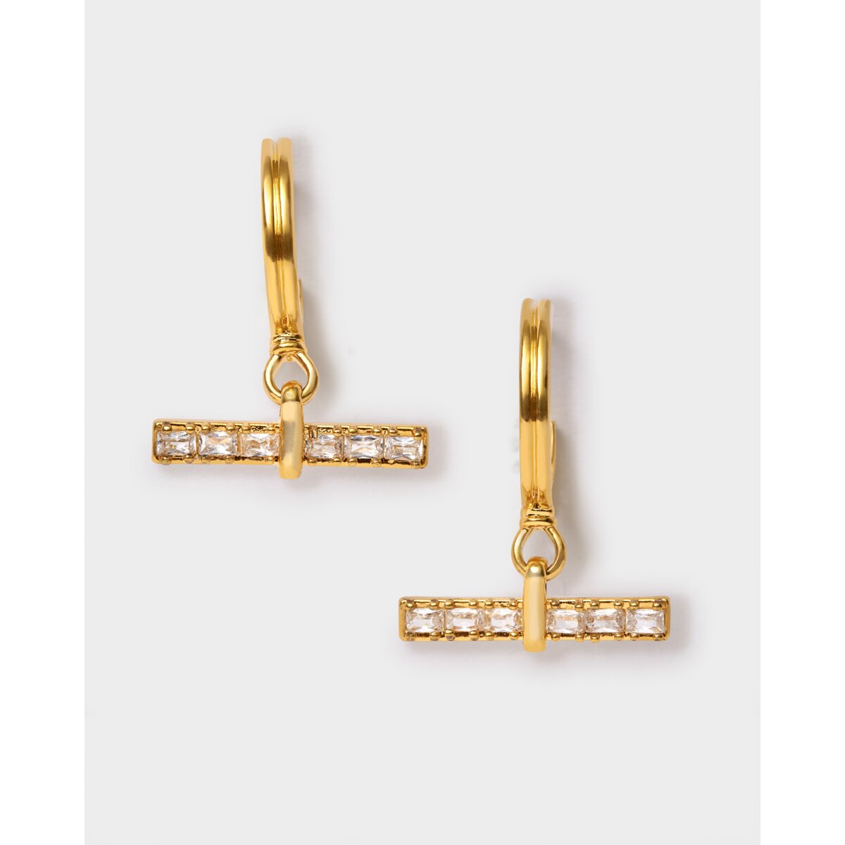 Katie Loxton Lustre Waterproof Gold T-Bar Hoop Earrings