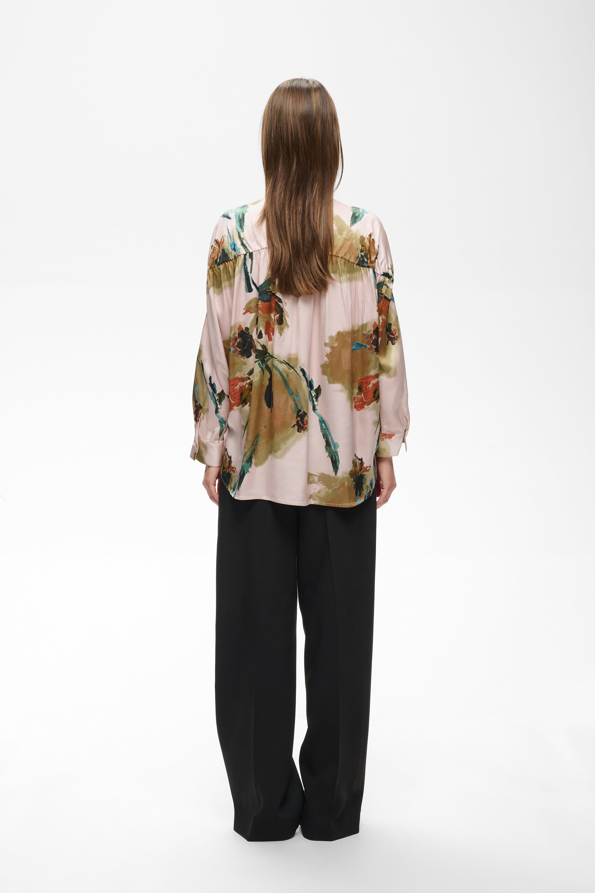 InWear Meadow  Multi Print Pink Blouse with bold flowers and design in beige