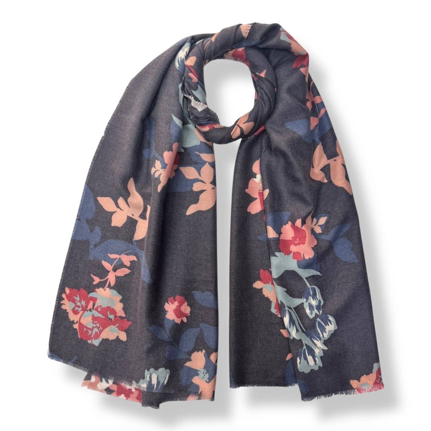 Floral patterned scarf on a white background