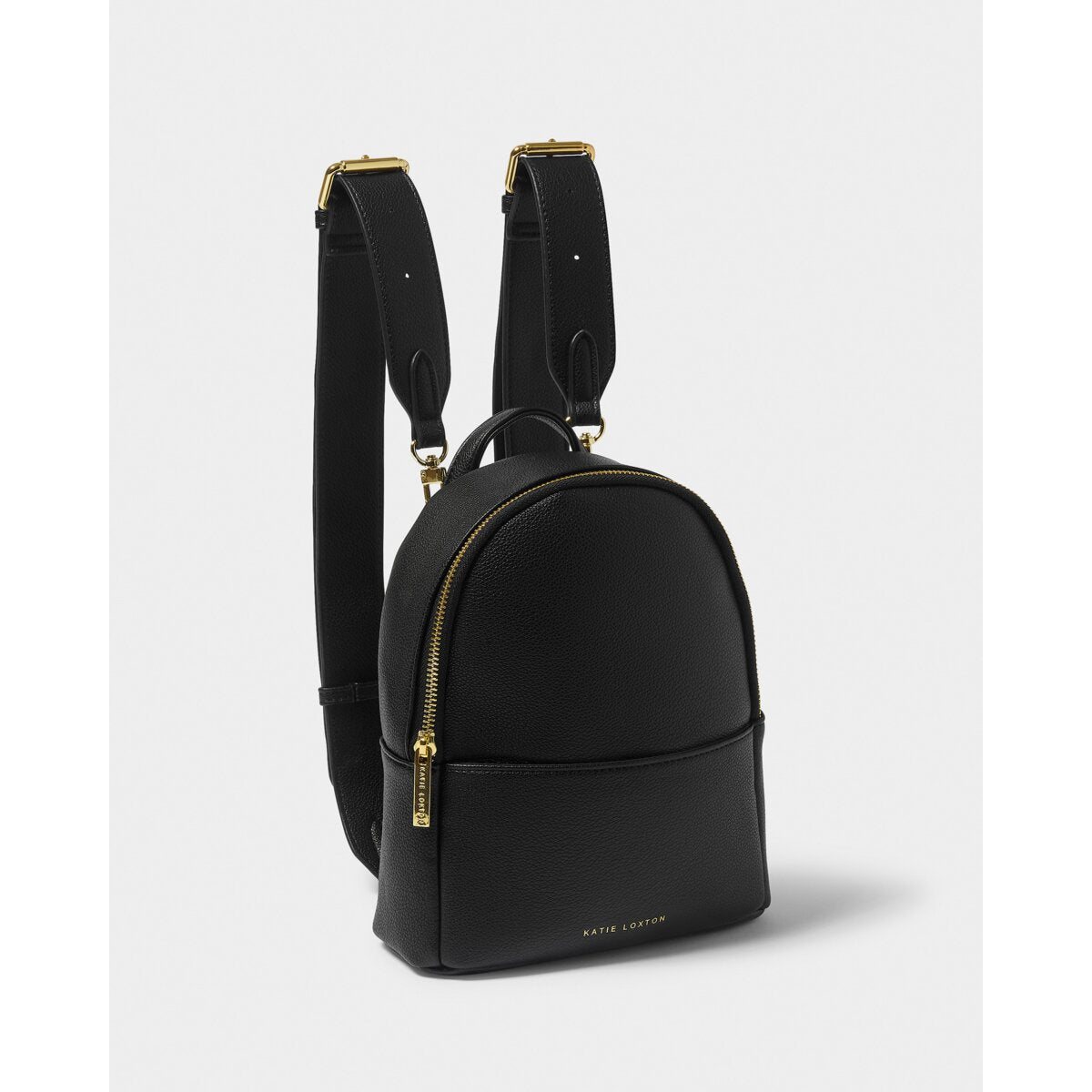 Katie Loxton Mika Small Backpack in Black and Bitter Chocolate Suedette