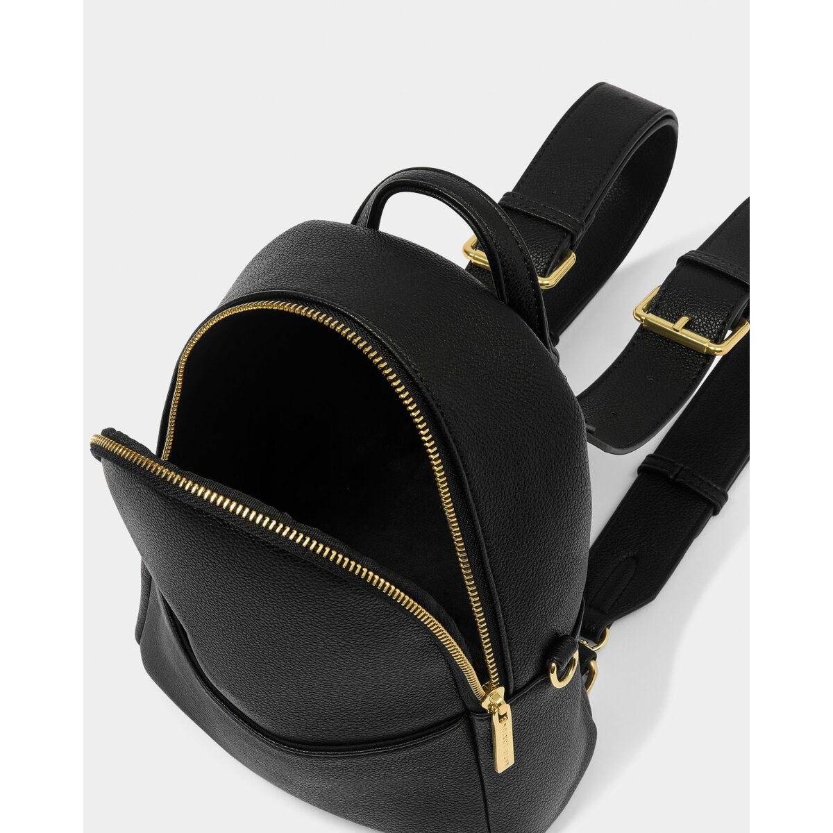 Katie Loxton Mika Small Backpack in Black and Bitter Chocolate Suedette