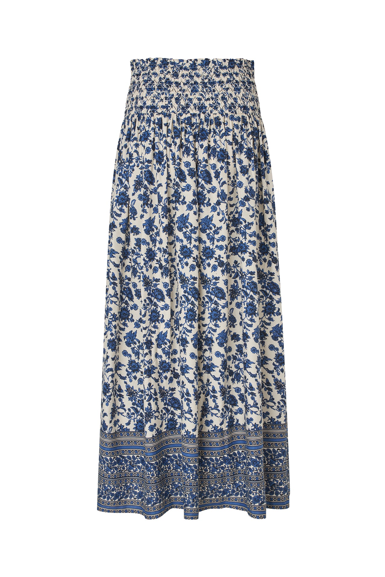 Lollys Laundry Myra maxi skirt in blue pattern print with flowing silhouette