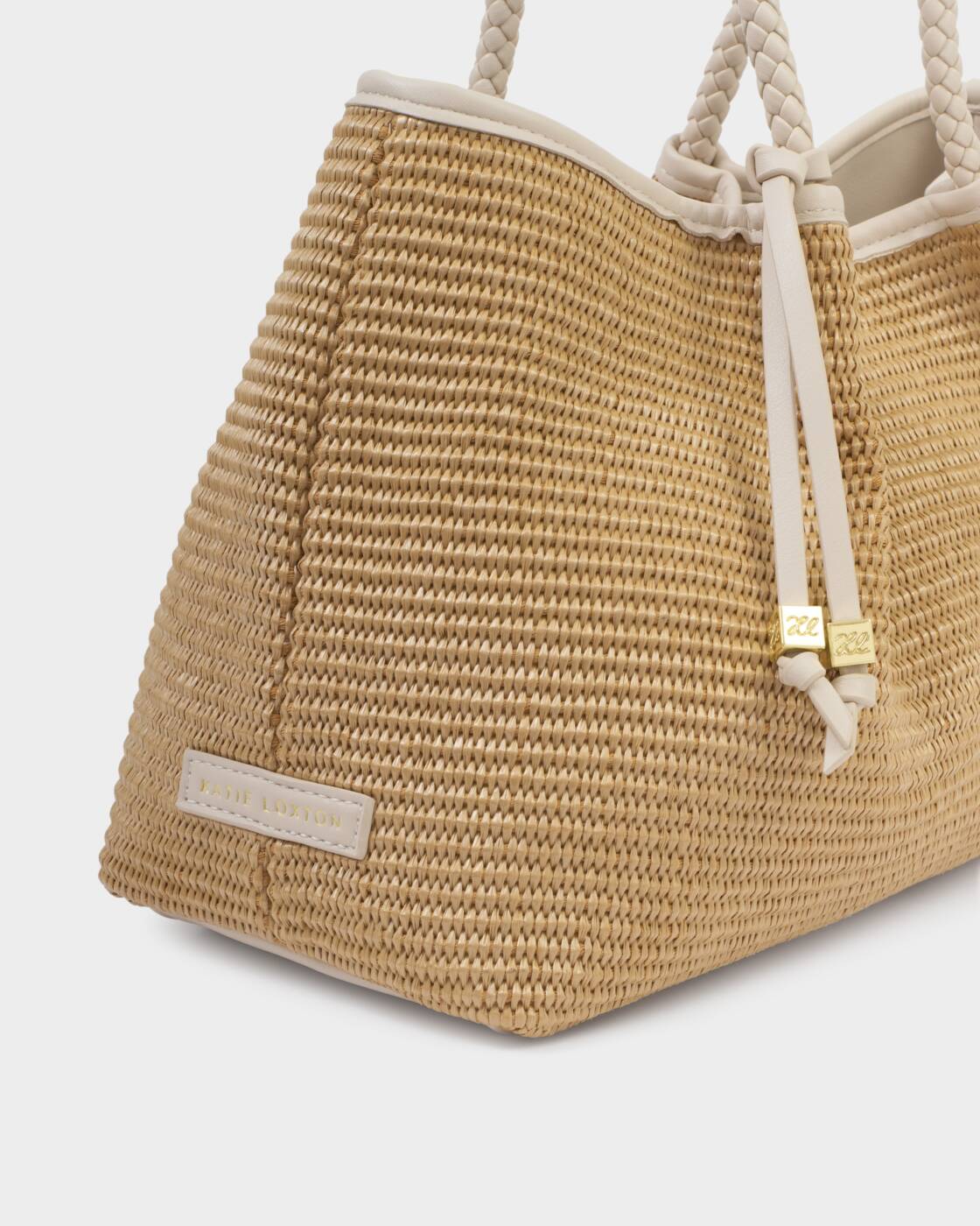 Katie Loxton Nova Raffia Small Shoulder Tote in Oyster
