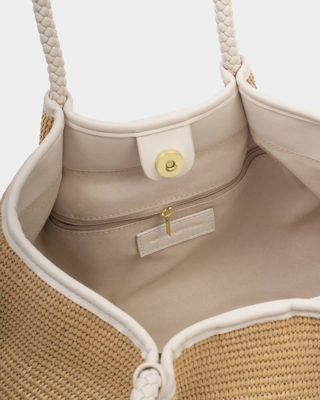 Katie Loxton Nova Raffia Small Shoulder Tote in Oyster