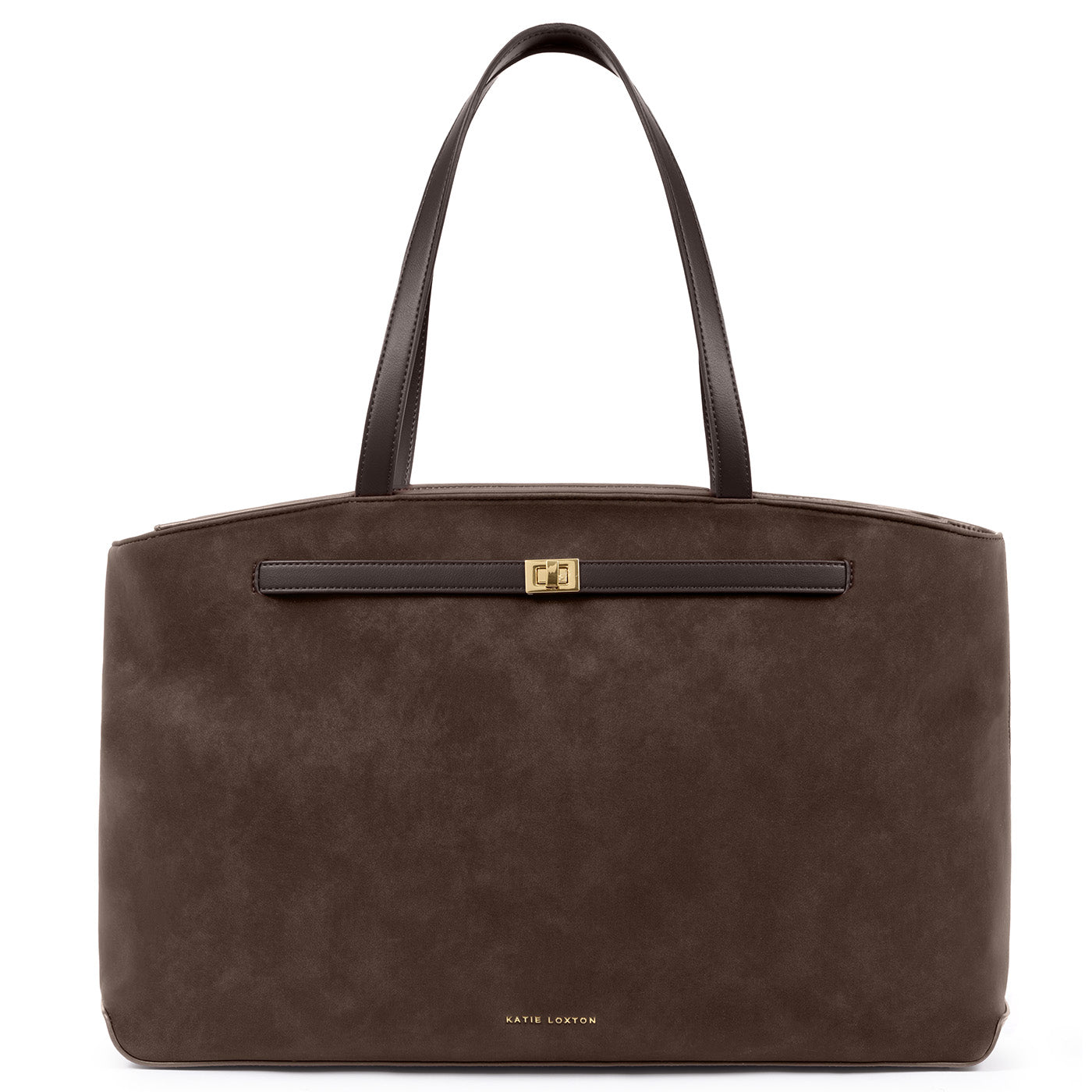 Katie Loxton Orin Tote Bag available in Bitter Chocolate and Cherry with a spacious structured design.