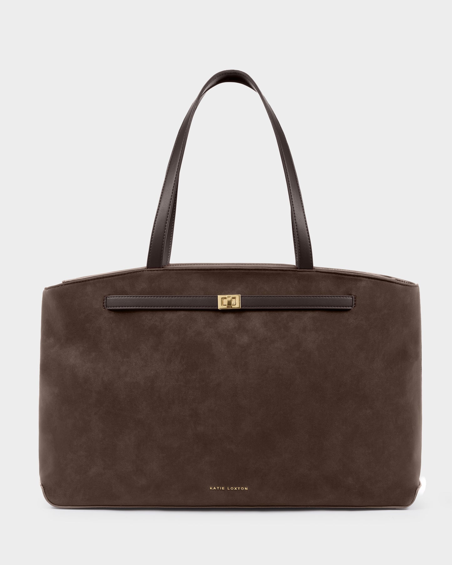 Katie Loxton Orin Tote Bag available in Bitter Chocolate with a spacious structured design.