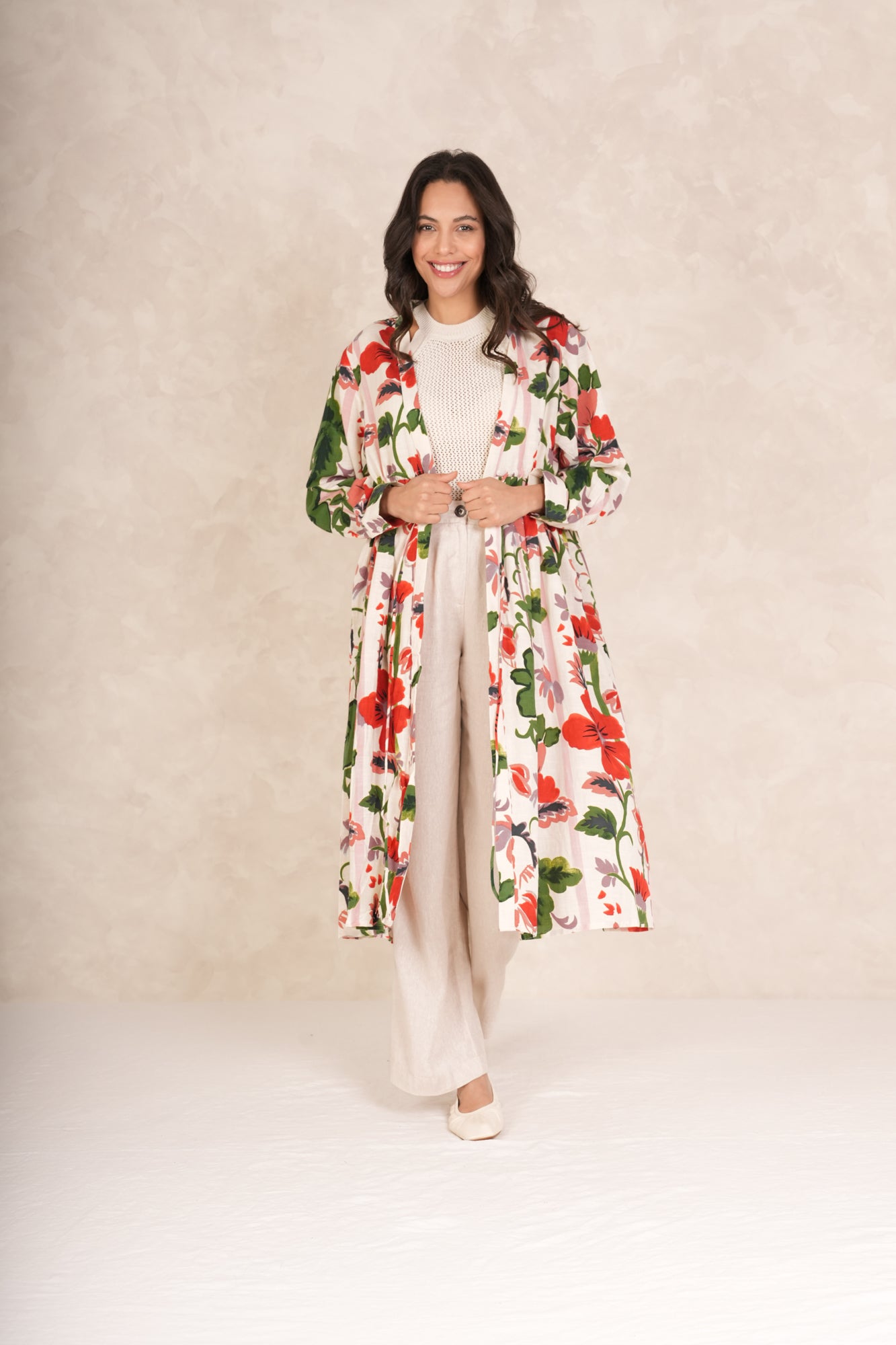 One Hundred Stars Duster Jacket - Poppy Red