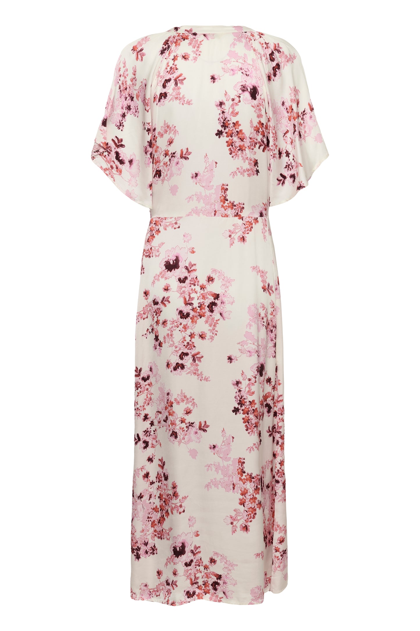  Part Two Alaja maxi white floral dress with pink flowers on it