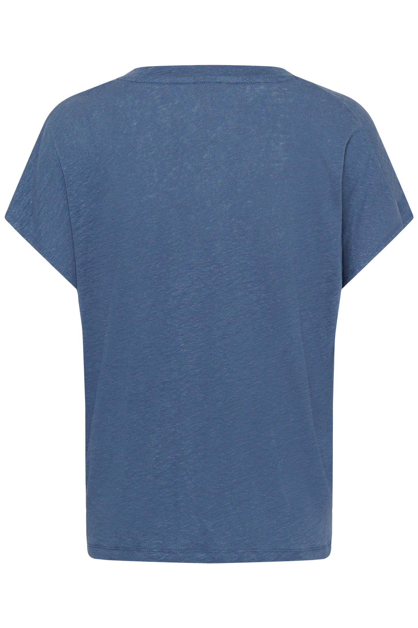 Part Two Blue Indigo Linen blend V - Neck T-shirt