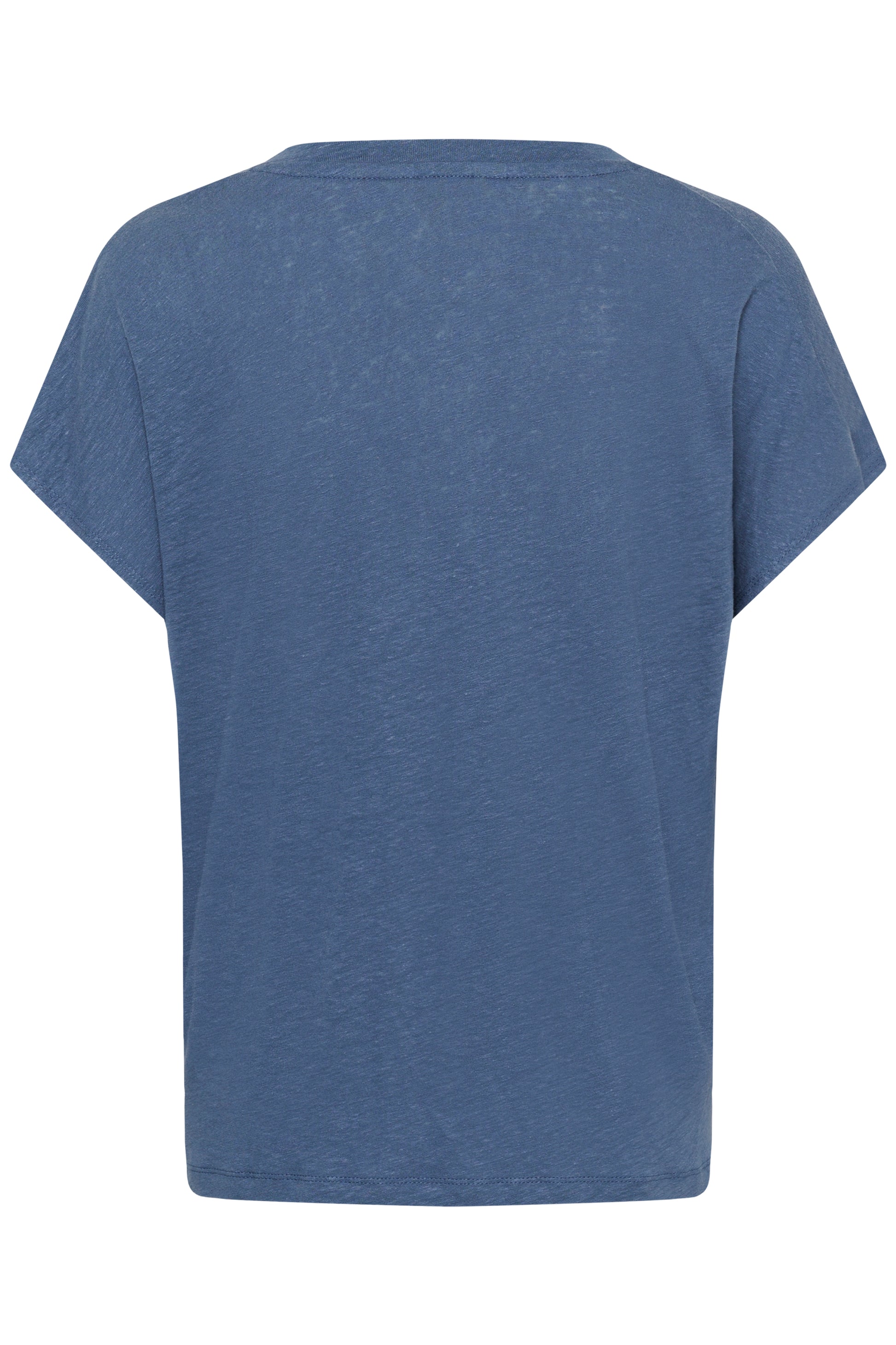 Part Two Blue Indigo Linen blend V - Neck T-shirt
