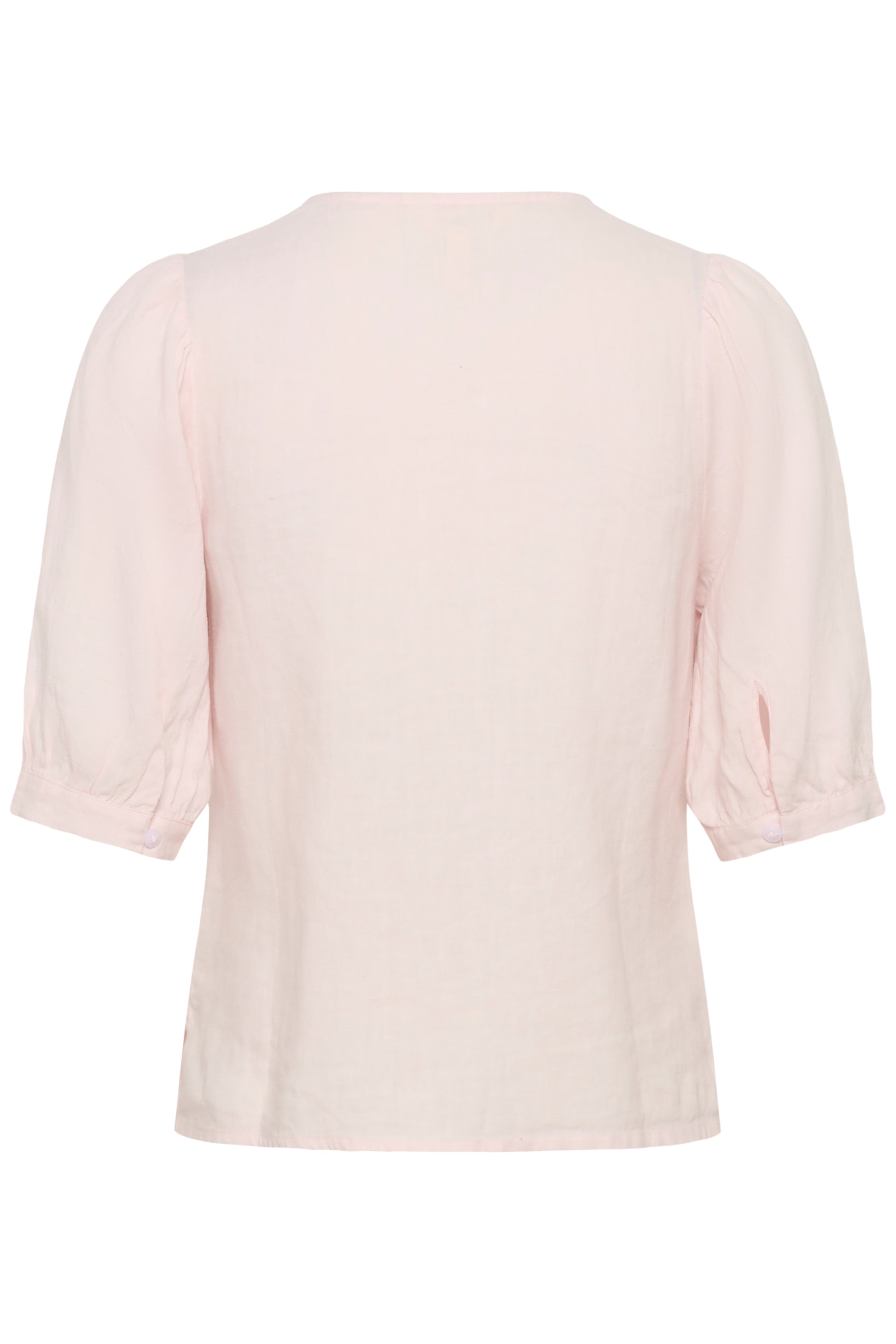 Part Two Azra 3/4 length sleeved linen blouse in mauve chalk colour