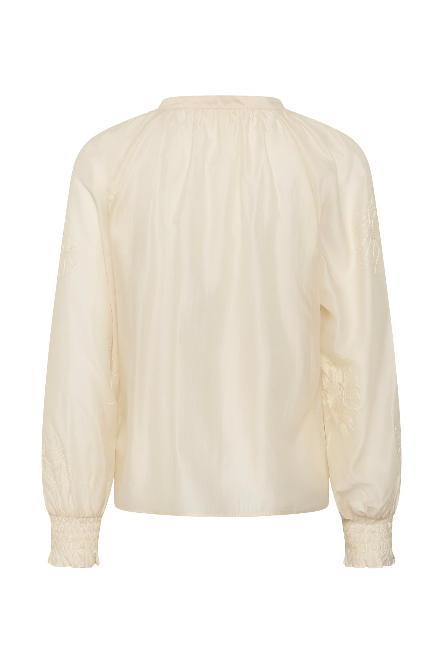 Part Two Cheyanne White blouse with long sleeves on a white background